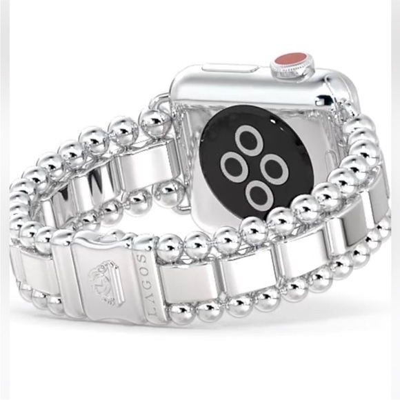 Lagos Smart Caviar Sterling Silver 38mm 40mm Apple Watch Bracelet - Picture 6 of 11